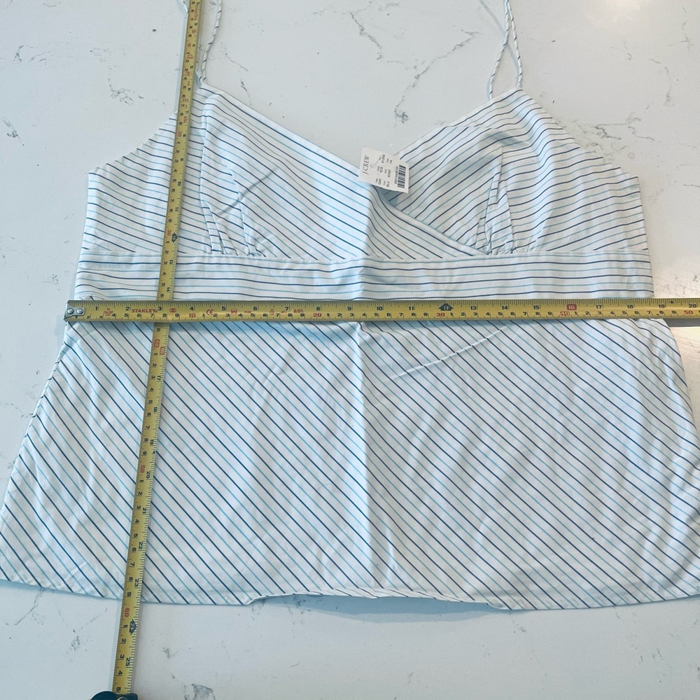NWT J. Crew Blue and White cotton poplin Oxford Stripe Cami